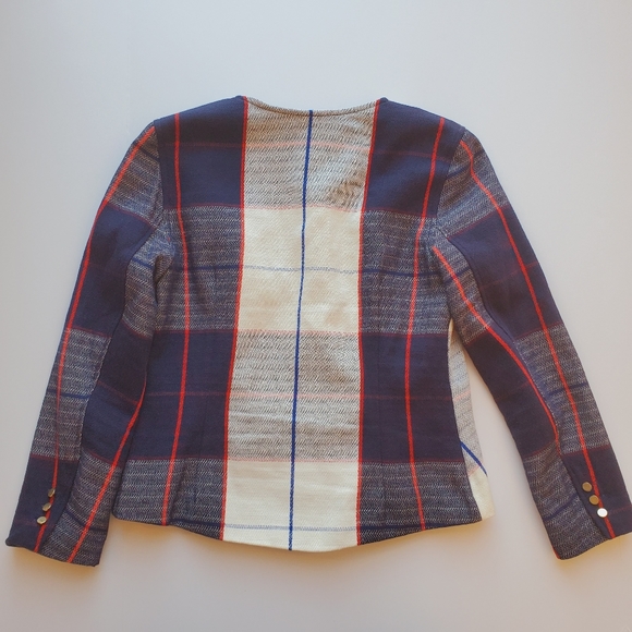 Merona Navy & Red Plaid Zipper Jacket - Picture 6 of 7